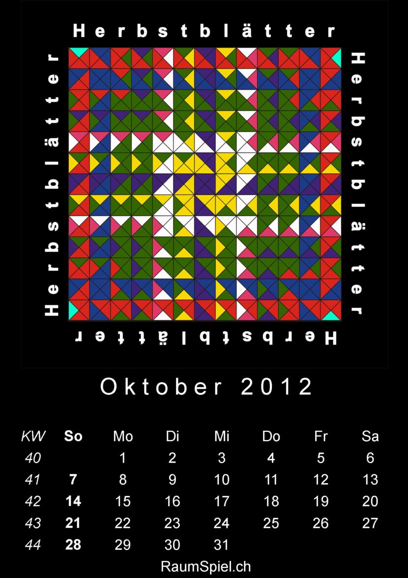 Kalenderblatt Oktober2012